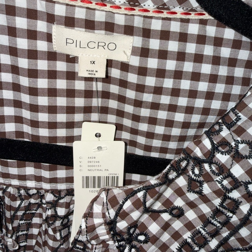 Pilcro Brown and White Checkered - Picture 3 of 6